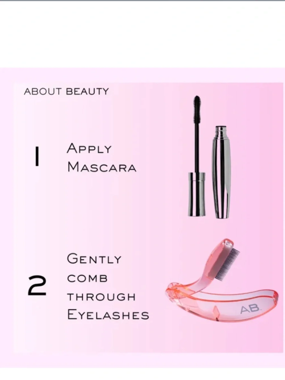 NEW About Beauty Lash Lover Folding Eyelash Comb, 2-count